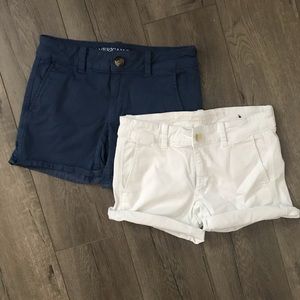American Eagle Midi Shorts (Blue & White)